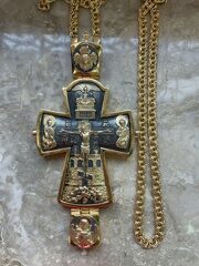Крест с цепью латунные в позолоте